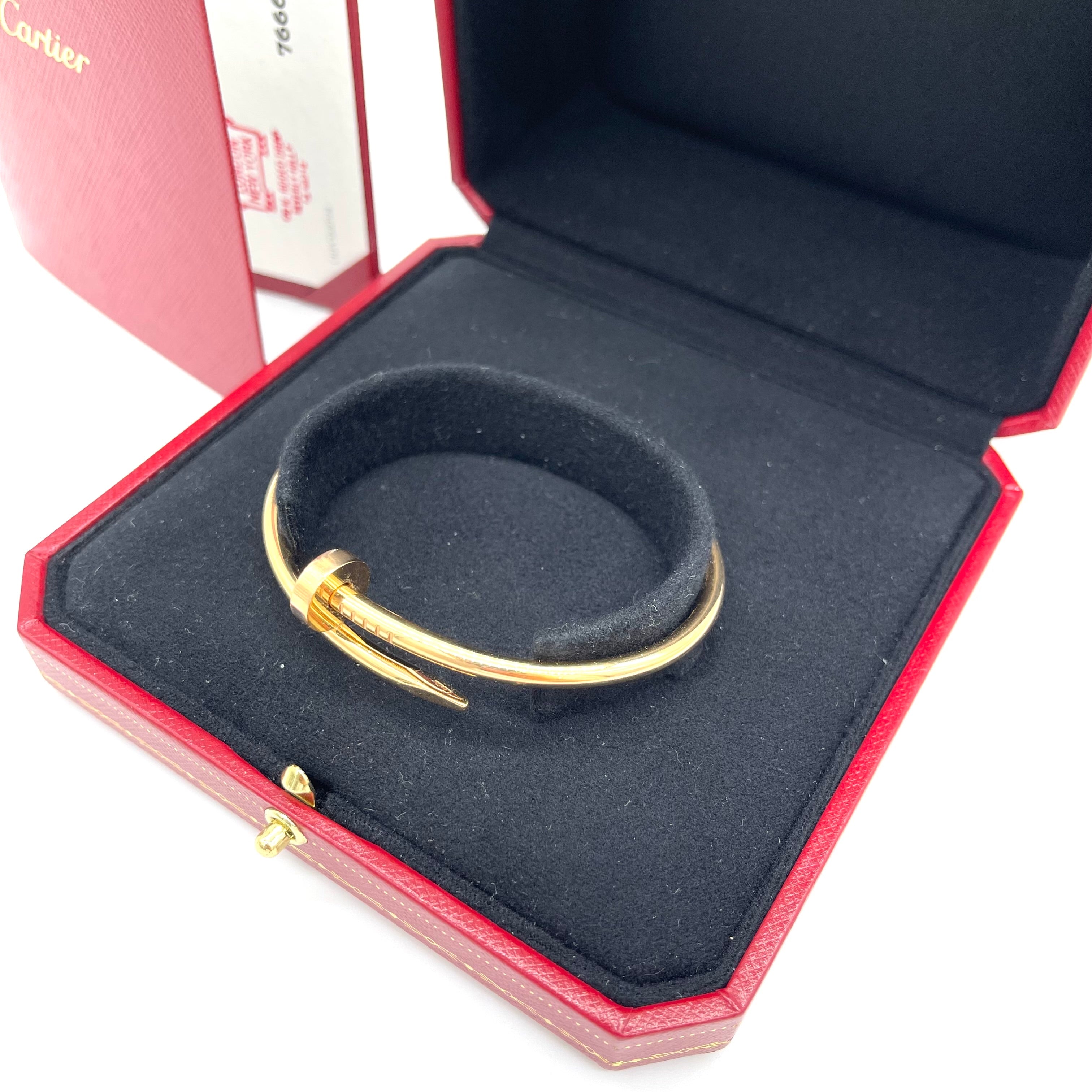 Cartier juste un clou bracelet, with diamonds, real 18k yellow gold! Gold  weight 31-32g Size 17cm Come with original package DHL shipping If you  want… | Perhiasan
